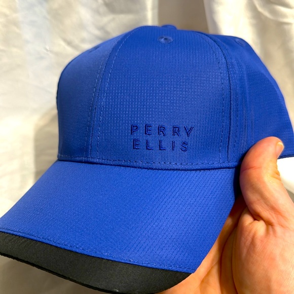 Men’s Perry Ellis Portfolio Snapback Hat Cap Sodalite Blue NEW - Picture 6 of 6